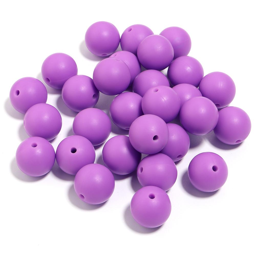 20pcs/Lot 12 15mm Candy Color Round Acrylic Imitation Silicone Beads Round Spacer Loose Bead for DIY Jewelry Making Accessories