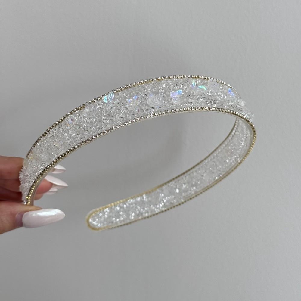

Elegant Crystal Headband Luxurious Rhinestone Hair Hoop Butterfly Hairband Daily Wear Wide
