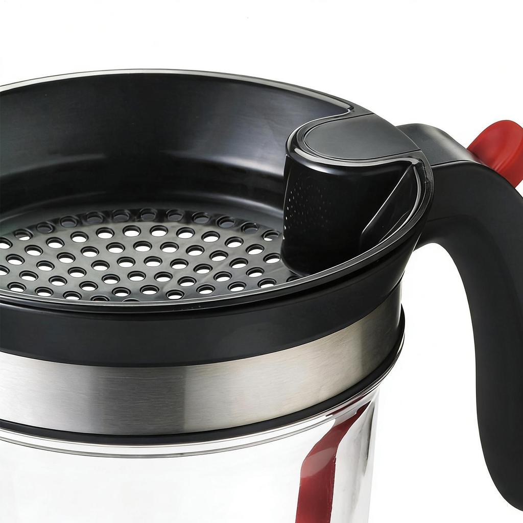 Fat Separator 1L Multifunction Quick Separation Fat Separator Heat Resistant Portable Gravy Separator with Bottom Release