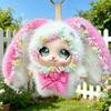 2026 Trendy Lolita Rabbit Plush Doll with Lace Trim – Big Ear Enamel Pendant Gift