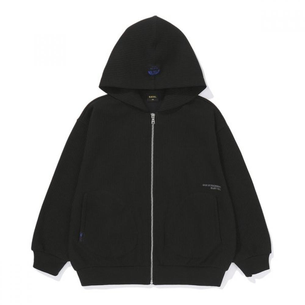 Bluetail Black Waffle Hoodie Zip Up Aaa1jp01bk