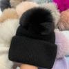 Iceland~ Flowers and Teen Stars Big Hairball Sweet and Cute Wool Hat Winter Warm Rabbit Hair Knitted Hat