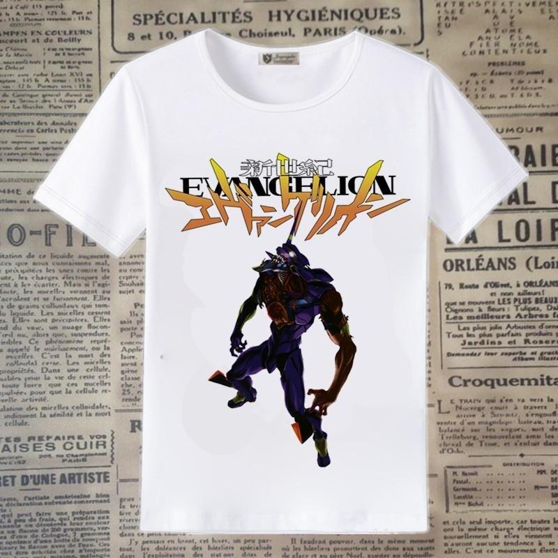 T-Shirt Neon Genesis Evangelion Eva Unit 01 Halo Sketch T-Shirt 2026 Summer T-Shirt with Anime Graphics for Men and Women, Ca