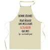 Tablier De Cuisine - Elisabeth Ça N'existe Pas - Impression Bretonne - Coton Résistant - Liens Réglables