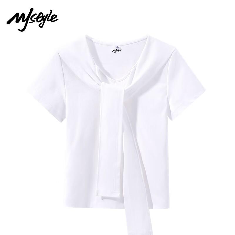 Женская футболка MJ STYLE с коротким рукавом и воротником-стойкой S