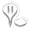 Fashionable Tassel Sparkling Rhinestone Necklace Earring Jewelry Set, Light Luxury Style High-end Jewelry Set