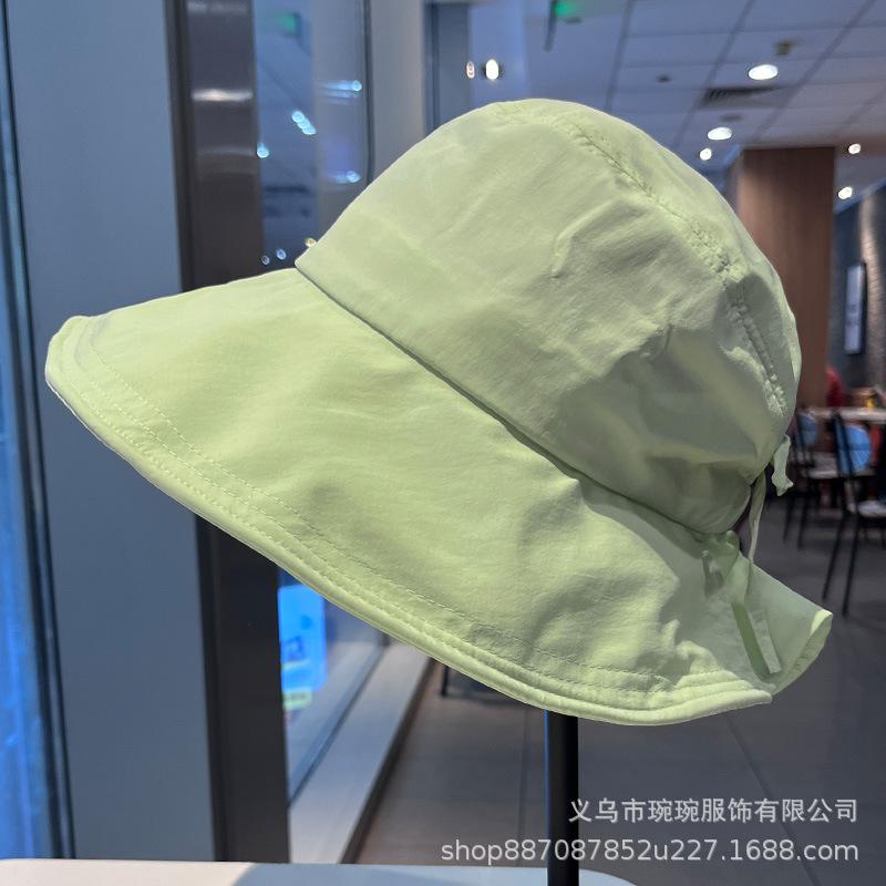 Bow big brim basin hat new fisherman hat children sweet versatile student fashion breathable sun hat