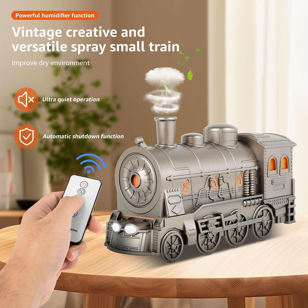 Small Train Aroma Diffuser Container Oil Colorful Aromatherapy Lamp Atomization Humidifier