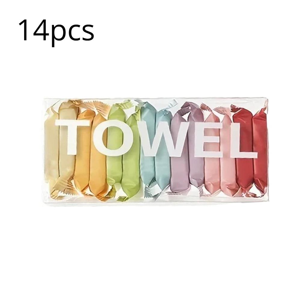14-42pcs Disposable Washcloth Portable Travel Towel Thickened Compressed Face Cleansing Beauty Square Towel