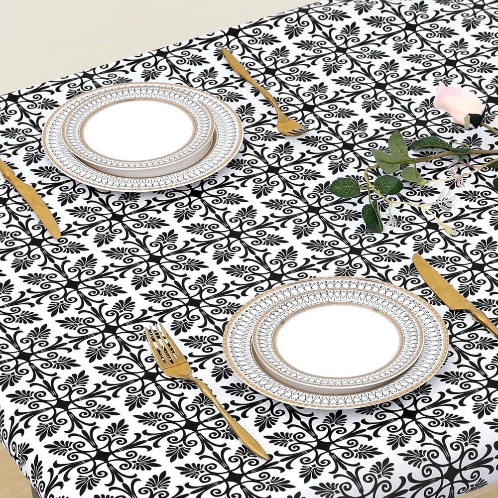 Waterproof Baroque Print Elastic Fitted Tablecloth Rectangular Outdoor Fold Table Cover  Picnic