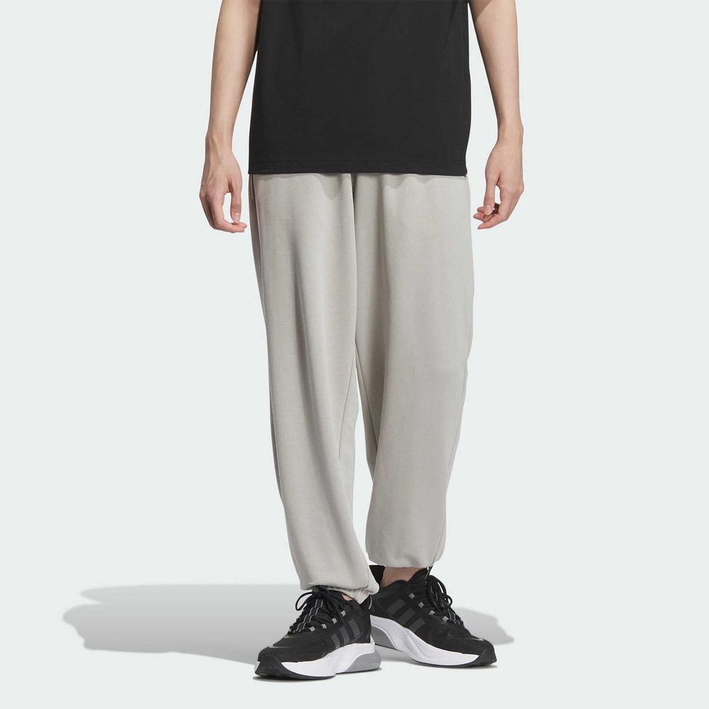 Adidas Solid Color Loose Fit Cuffed Casual Knit Sports Pants Men Bottoms Gray IV7591