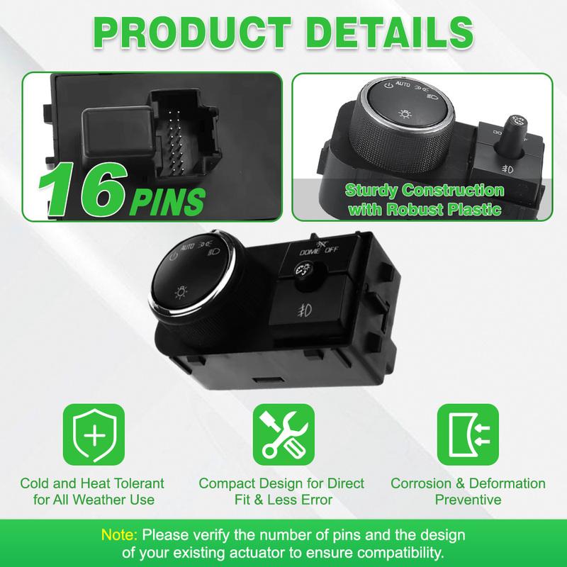 10359413  25858706 Car Headlight Switch Headlamp Switch With Fog Light and AUTO Function 16 P for Cadillac Escalade 2007–2014