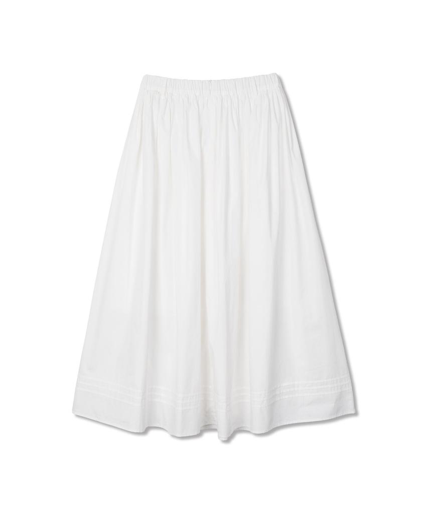 Michikoleondeonkosino Flare Shirred Maxi Skirt White