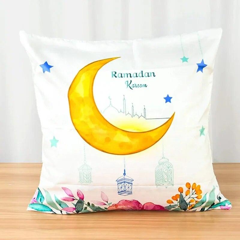 Eid Mubarak Home Decoration Pillowcases Islamic Ramadan Decoration Mosque Muslim Pillowcases Gift