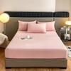 Winter Warm Solid Flannel Elastic Band Fitted Sheet Mattress Protector Cover 180x200cm King Size Double Milk Velvet Bed Sheet