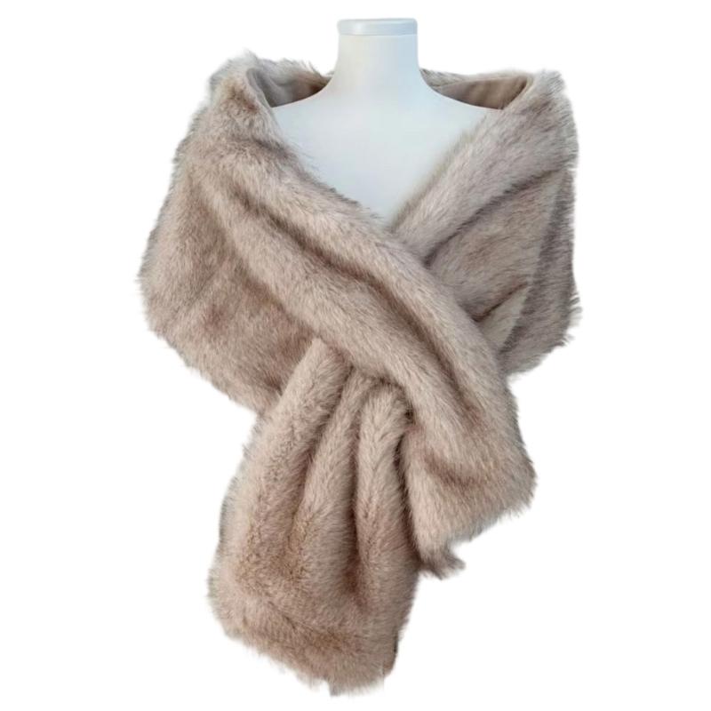 Soft Shawl Winter Scarf Warm Plush Shawl For Women Men Lightweight Polyester Cold Weather Accessory