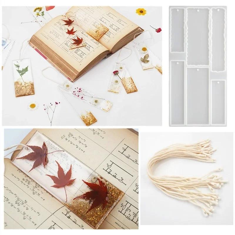 DIY Resin Crystal Epoxy Bookmark Tag Wave Rectangle Bookmark Mirror Silicone Mold for UV Epoxy Casting Mold