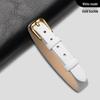 Eight Treasures Gold Compass Bracelet: Women's Genuine Leather & Silk Jewelry Watch Strap with Rain Silk Texture.