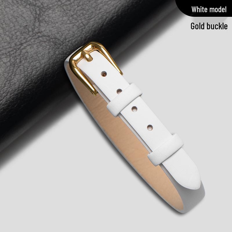 Eight Treasures Gold Compass Bracelet: Women's Genuine Leather & Silk Jewelry Watch Strap with Rain Silk Texture.