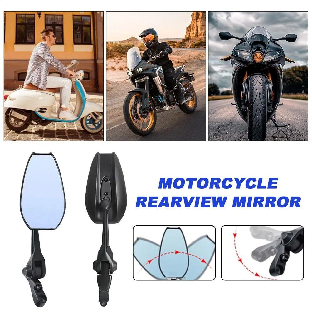 1 Pair Angle Adjustable Motorcycle Side Mirror Aluminum Zinc Zinc Alloy Handlebar Mirrors Electric Bikes