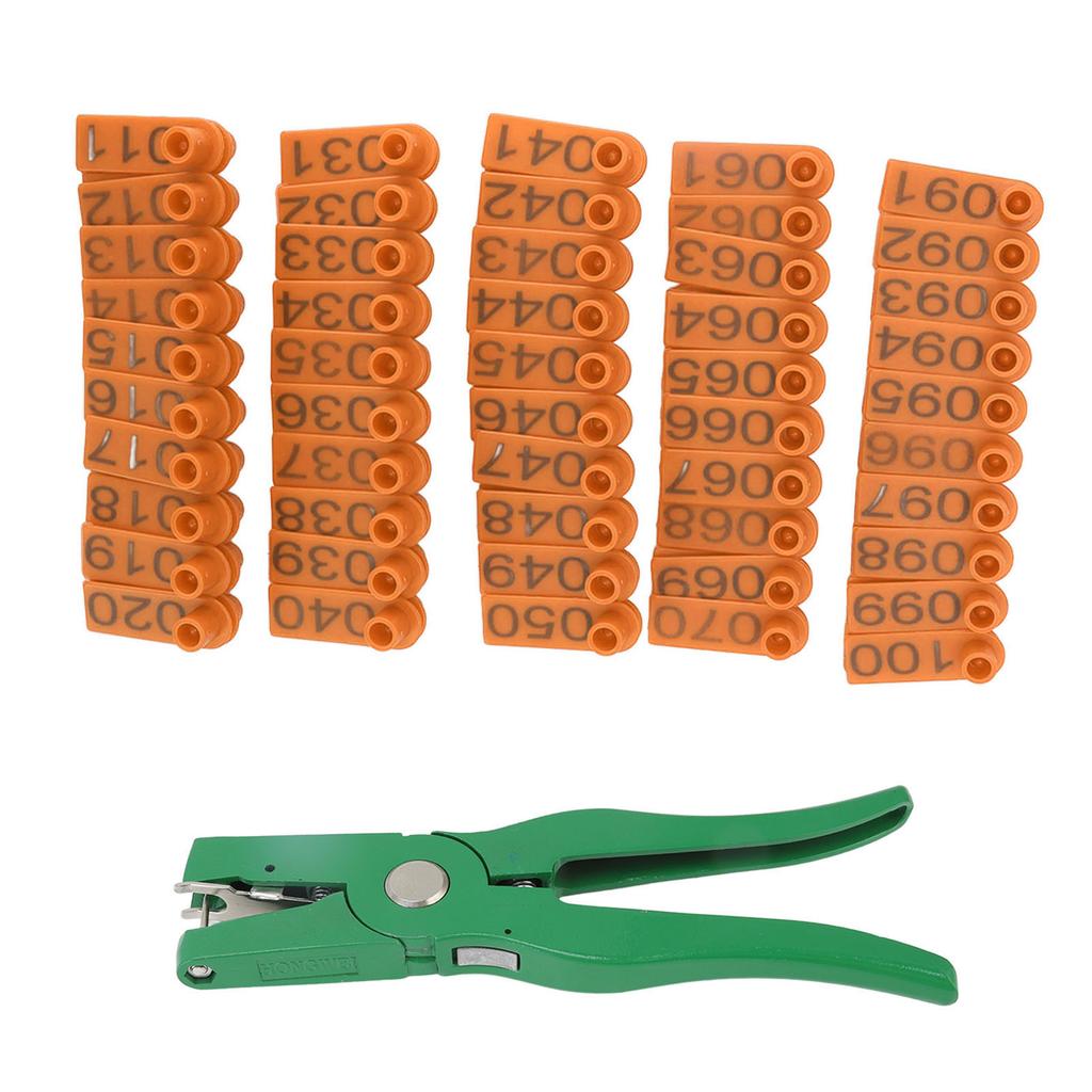 Ear Tagging Clamp Ergonomic Animal Ear Tagging Pliers with Ear Tag for Pigs Goats Sheep Calves