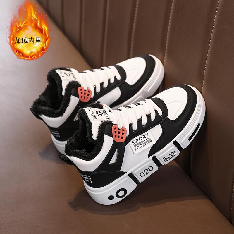 Men's shoes 2025 autumn and winter new high-top board shoes trendy casual sports shoes couple velvet thickened warm cotton shoes