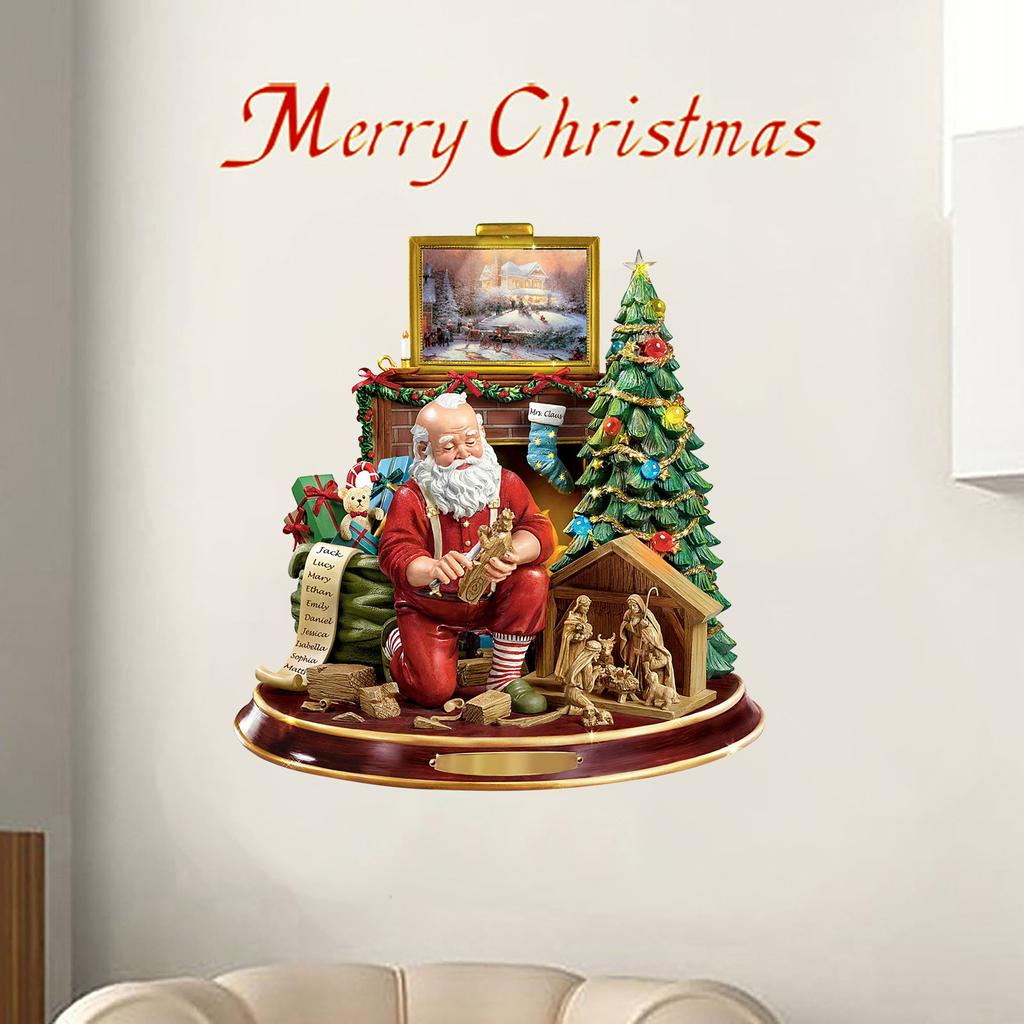 Christmas Rotating Sculpture Train Decorations Paste Window Paste Stickers