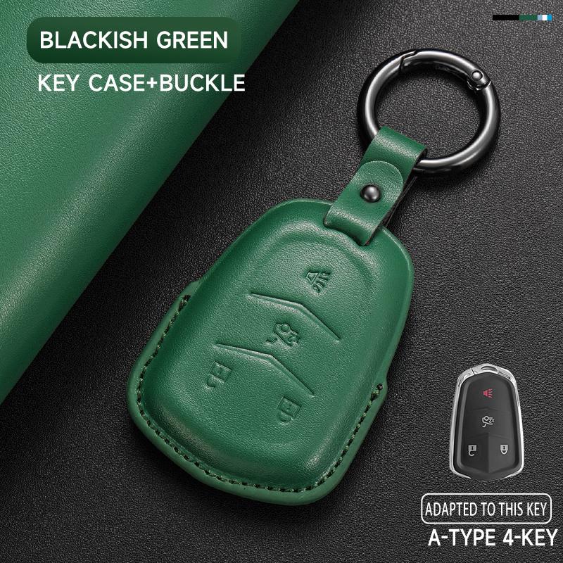Genuine Leather Car Key Case Cover Key Bag For Cadillac GMC ATS CT6 CTS DTS XT5 Escalade ESV SRX STS XTS Protect Set Accessories