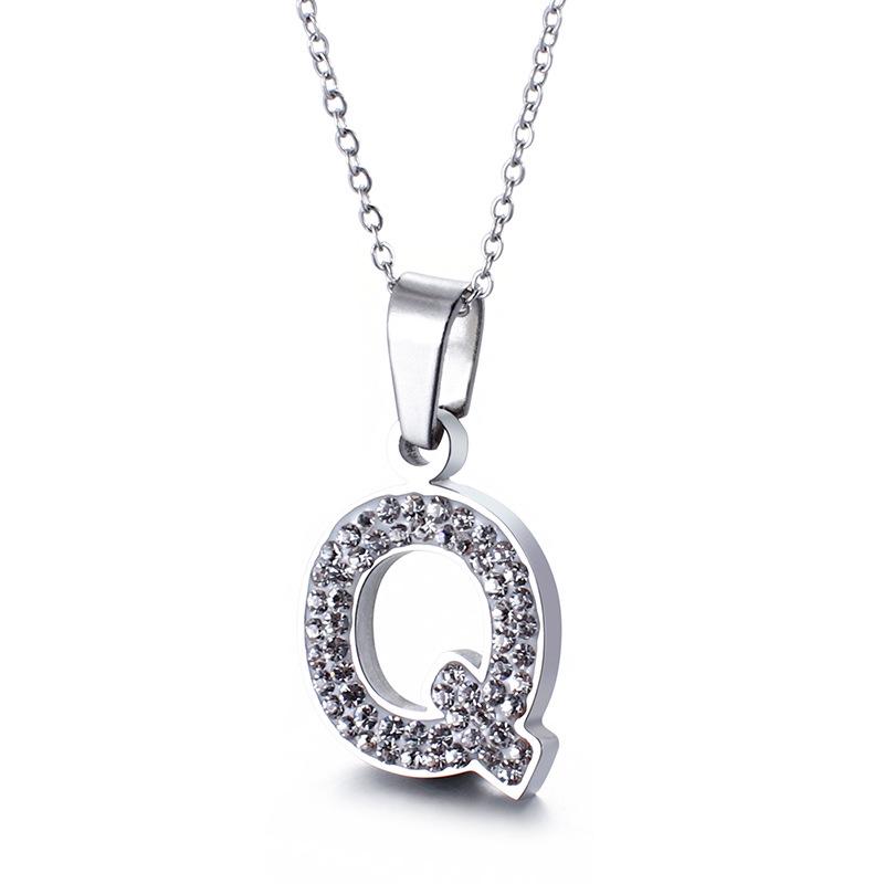 Kjede med anheng med diamantalfabet for kvinner - Personlig DIY chokerkjede