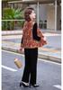 Spring Chinese Style Versatile Casual Vest Top & Frog Button Vest 3-Piece Set for Middle-aged and Elderly Moms