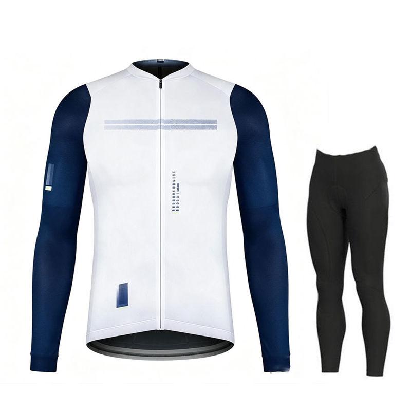 Spring and Autumn Team Long Sleeve Cycling Jersey Set Bib Pants Ropa Ciclismo Bicycle Clothing MTB Bike Uniform Men Clothes