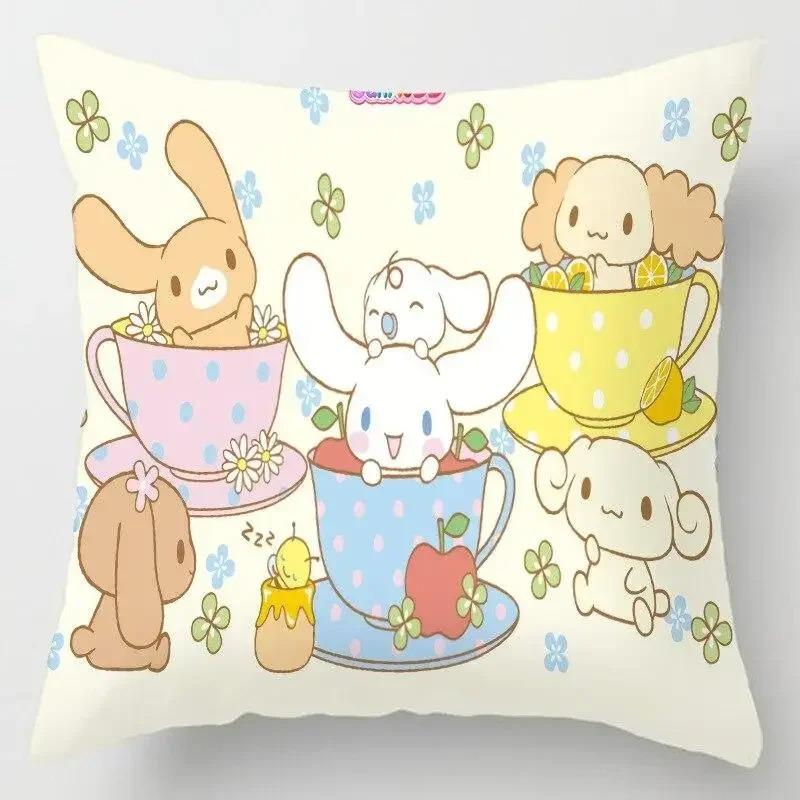 Japanese Style Cartoon Lumbar Pillow Cover Kawaii Sofa Cushion Home Decor