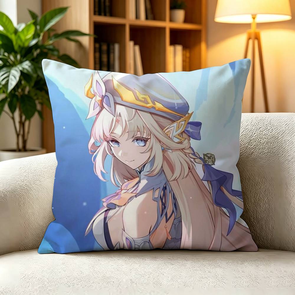GGenshin Impact Nicole Reeyn Hexenzirkel Mage Square DoubleSided printed Pillow Case Bedroom Bedside Pillow Sofa Cushion Cover