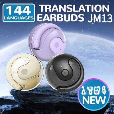 Übersetzungs-Headset unterstützt über 100 Sprachen, kleines TWS-Funk-Headset mit Kokosnusskugel-Aufhängung, verzögerungsfreie Musik, Übersetzungs-Headset