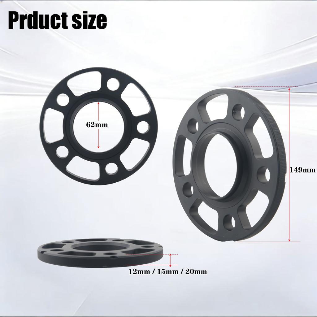 Adapter Dystansowy Koła 12/15/20mm PCD 5x112 CB 66.6mm-66.55mm 5-śrubowy Pasuje do Samochodów Benz 2Sztuki/zestaw Aluminium 6061-T6