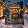 The Grinch Pattern Blanket for Home Decoration, Bed, Sofa, Car Travel, Camping, Suitable for All Seasons, Birthday Christmas Gift