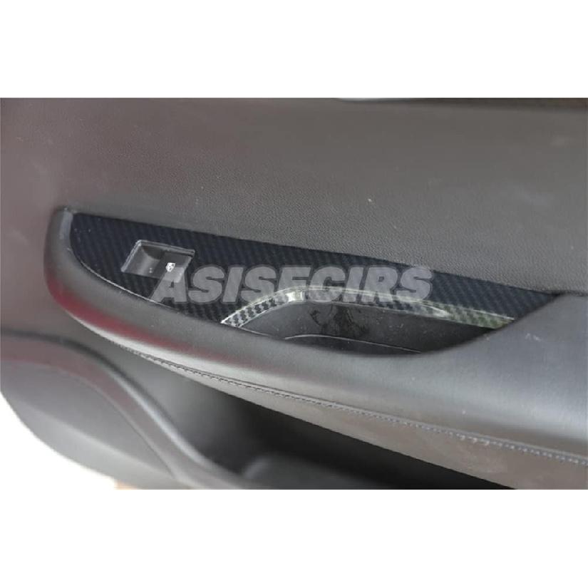 Carbon Fiber Look Interior Car Door Armrest Window Lift Switch Button Panel Trim Cover for Cadillac ATS 2013-2019 ABS Plastic Window Lift Panel Trim