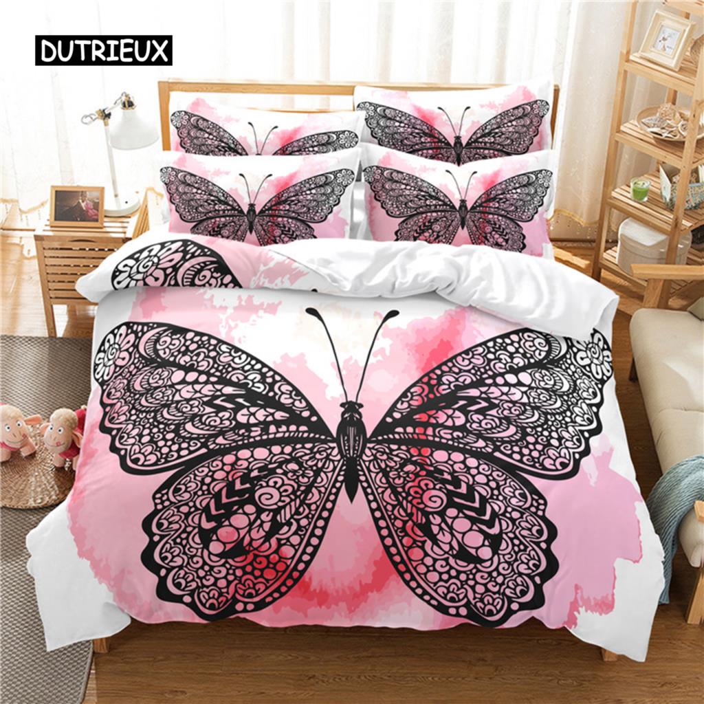Colorful Butterfly Bedding Set Duvet Cover Set 3d Bedding Digital Printing Bed Linen Queen Size Bedding Set Fashion Design
