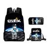 Roblox Retro Cartoon Backpack Set - Trendy 3-Piece Schoolbag for Kids