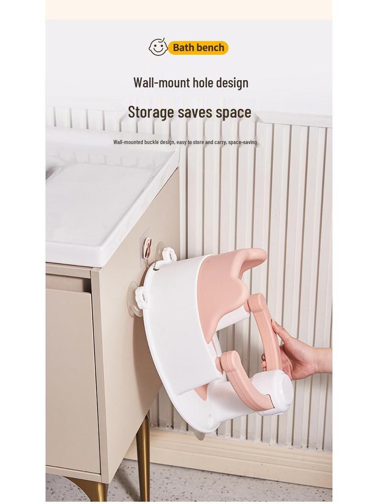 مقعد استحمام للأطفال: دعامة قابلة للإمالة مانعة للانزلاق لحمام حديثي الولادة