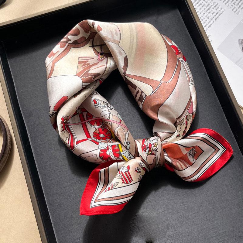 Luxury Brand 100% Real Silk Scarf Women Square Neck Tie Shawls Wraps for Ladies Foulard Scarves Pashmina Female Hijab Bandana