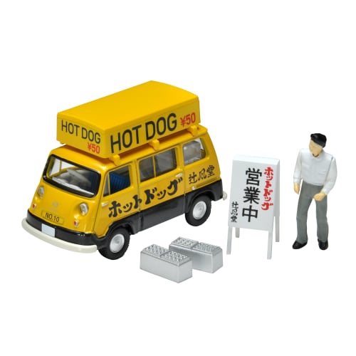 

TOMYTEC Tomica Limited Vintage 1/64 Scale LV-201a Subaru Sambar Light Van Hot Dog Vendor (Yellow/Black) with Figure (Finished Product)