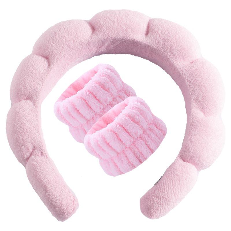 Cross-Border Waterproof Flannel Sponge Headband - Twist Braid Cloud Design for Washing Face