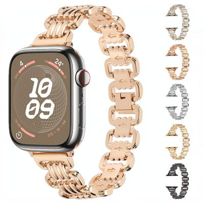 Stainless Steel Watchband For Apple Watch 49mm 45mm 41mm 44mm 40mm 42mm U-shaped Metal Wristband For Iwatch Ultra 9 8 7 6 5 4 SE