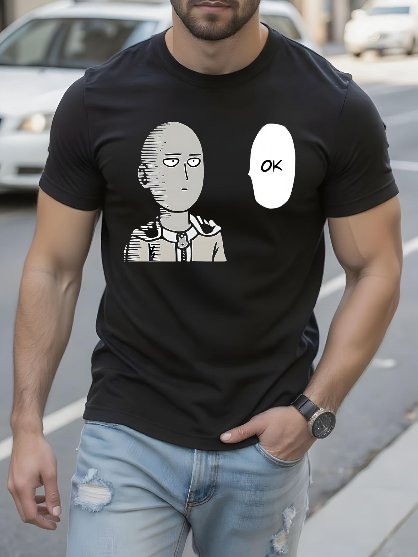 Anime Graphic Tshirt Graphic Tshirt - Minimalist Saitama ... L