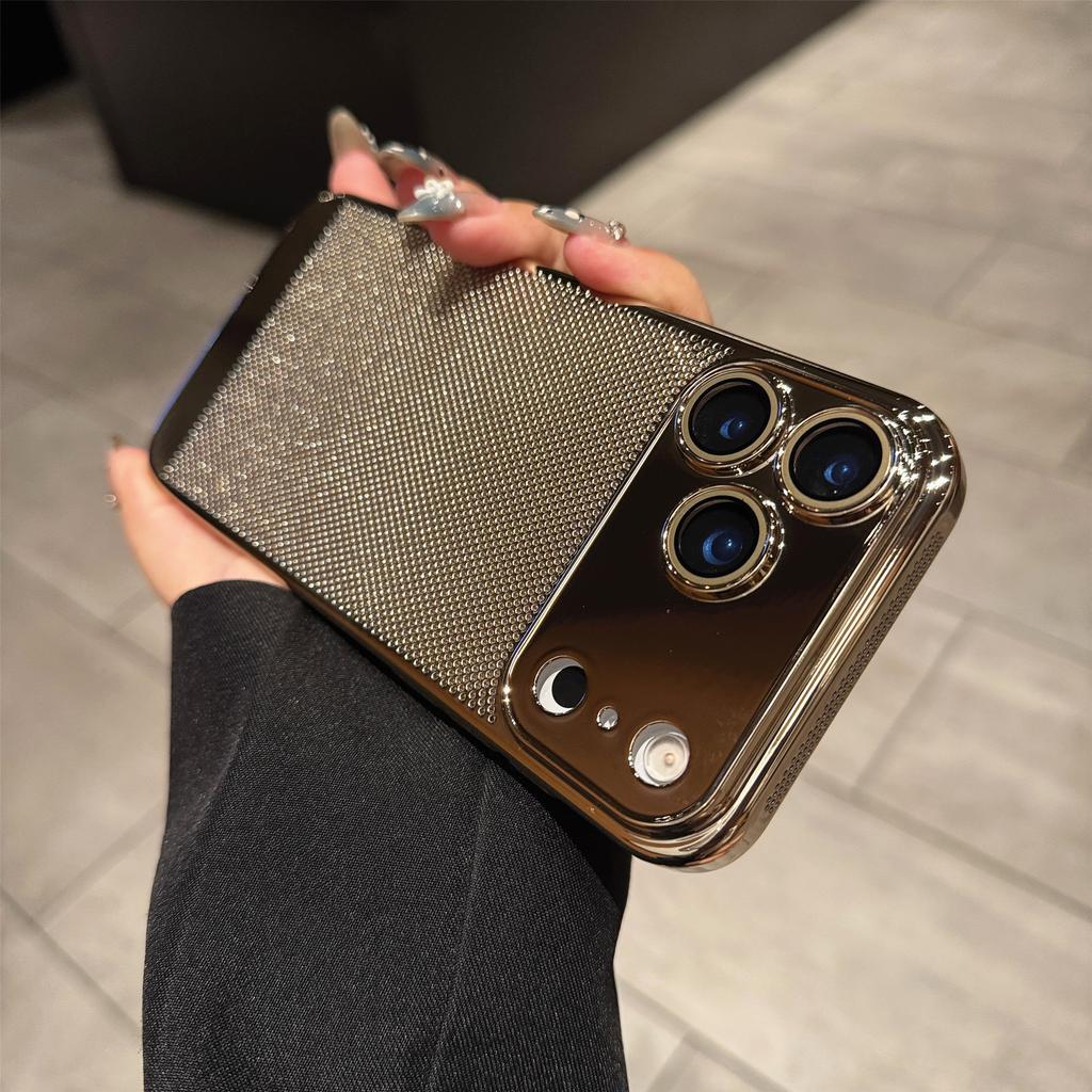 Plating Mesh Hole Heat Dissipation Soft Case for iPhone 17 Air 16 15 14 Plus 13 12 11 Pro Max Shockproof Silicone Cover