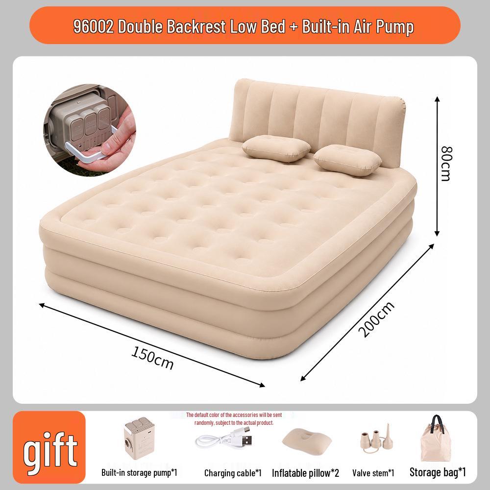 Popular Outdoor PVC Inflatable Mattress with Detachable Backrest Sofa Bed