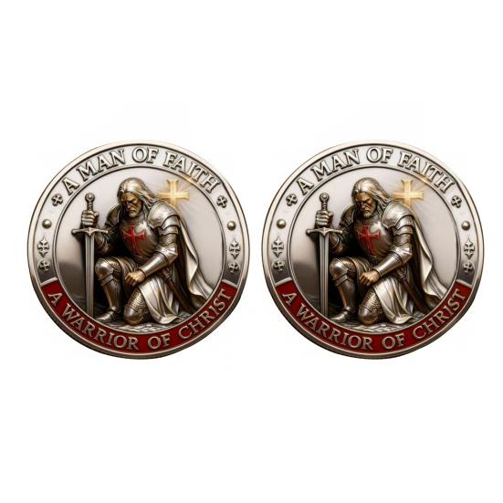 1/2/3/5 st Kristna Jesus Utmaningsmynt Dubbelsidigt Krigare Riddare Bön Tro Token Dekoration Samlare Historiker Souvenirmynt Religiös Gåva