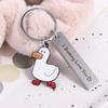 Stainless Steel Duck Keychain Couples Jewelry Duck Pendant Ducking Love Keyring  Lover Gift