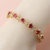 10-Colors Colorful Zircon Indian Bride Classic Wedding Jewelry With  Gold Plated Charm Bracelet Bangle Length 20 Cm
